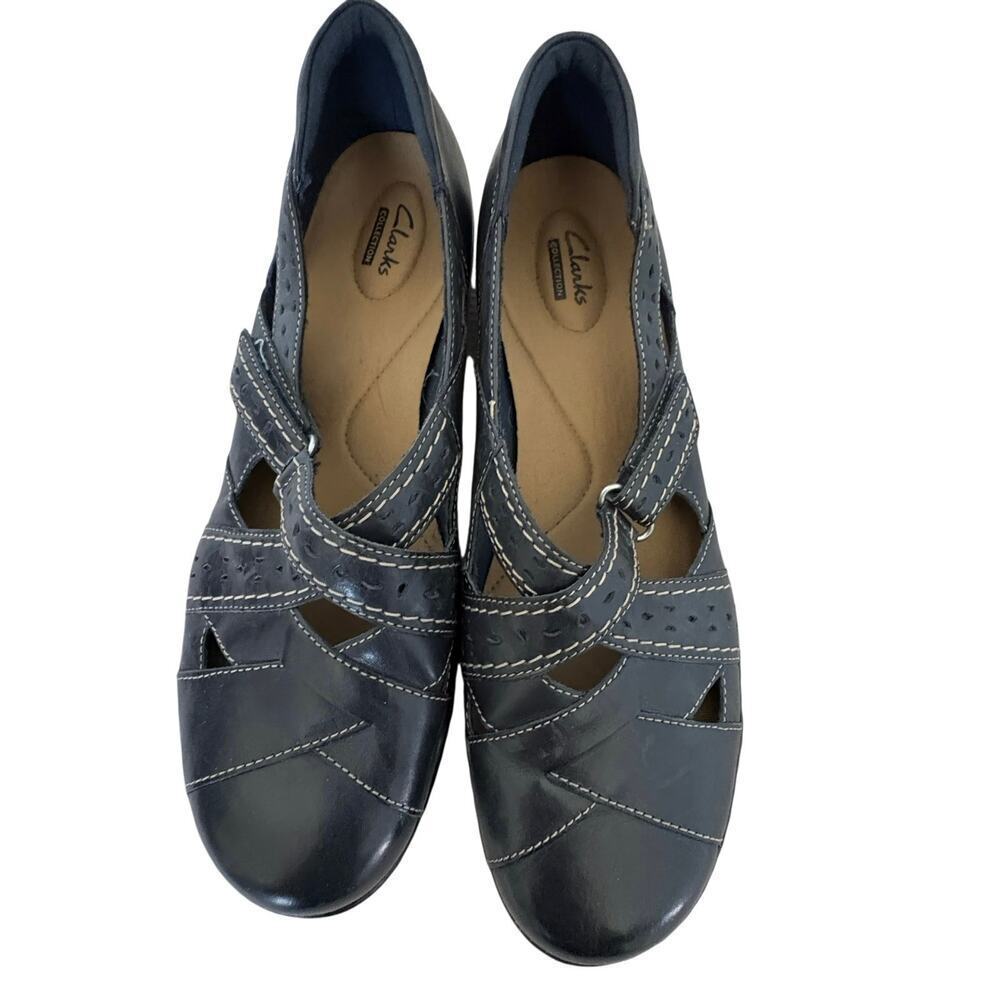 Navy Comfort Flats Mary Jane Clarks Ashland 11 Boho Workwear Business Casual